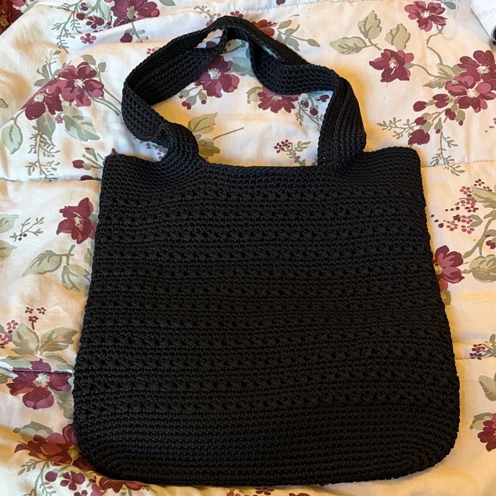 Studio Collection Elegant Black Crochet Purse